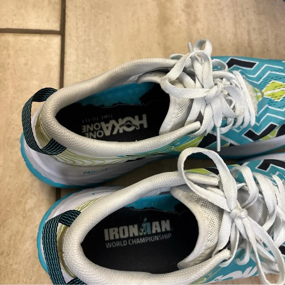 Hoka One One Men’s Ironman Kona Carbon X Sea Blue/White Womens Size 10 - Picture 8 of 16